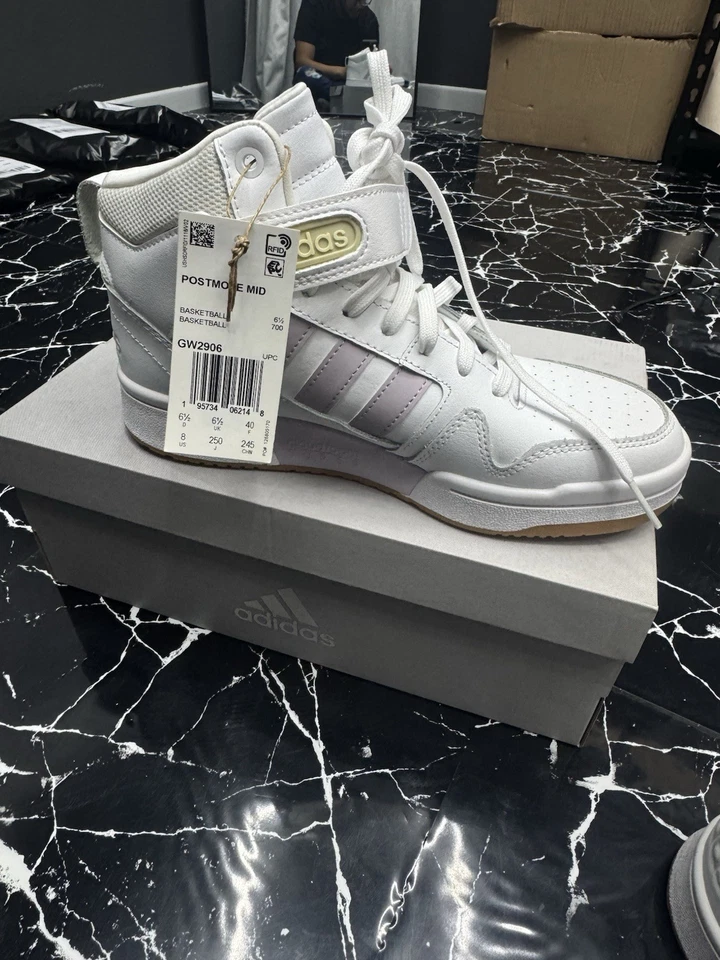 Adidas женщин Postmove средний белый фиолетовый Cloudfoam супер баскетбольные кроссовки - Изображение 4 из 4