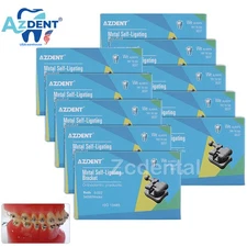 10X AZDENT Brackets de autoligado y tubo bucal Dental Ortho Roth.022 Ganchos 345