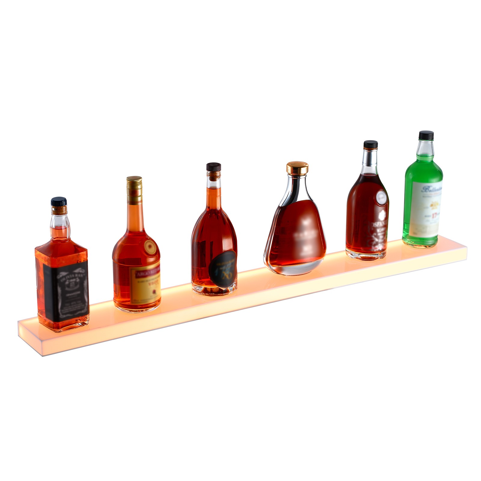 VEVOR Wall Mounted LED Lighted Liquor Bottle Display Home Bar Shelf  40" 1-Step