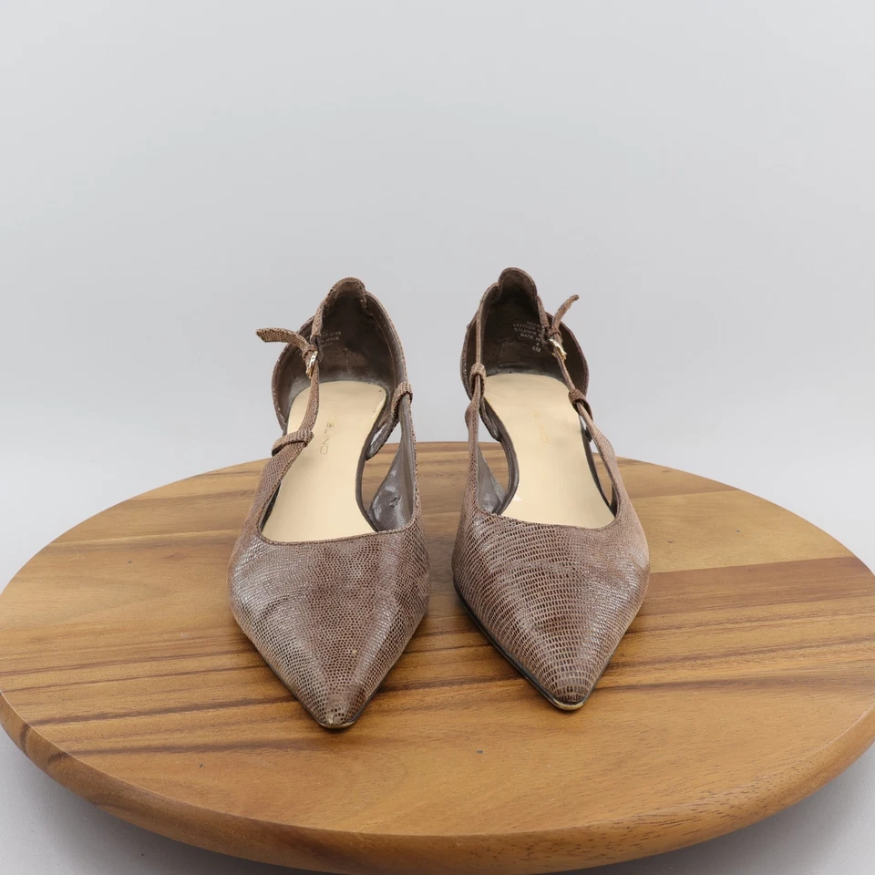 Bandolino Women's Dbabigaill Brown Leather Sling Back Heels Size 8 M - Image 2 of 4