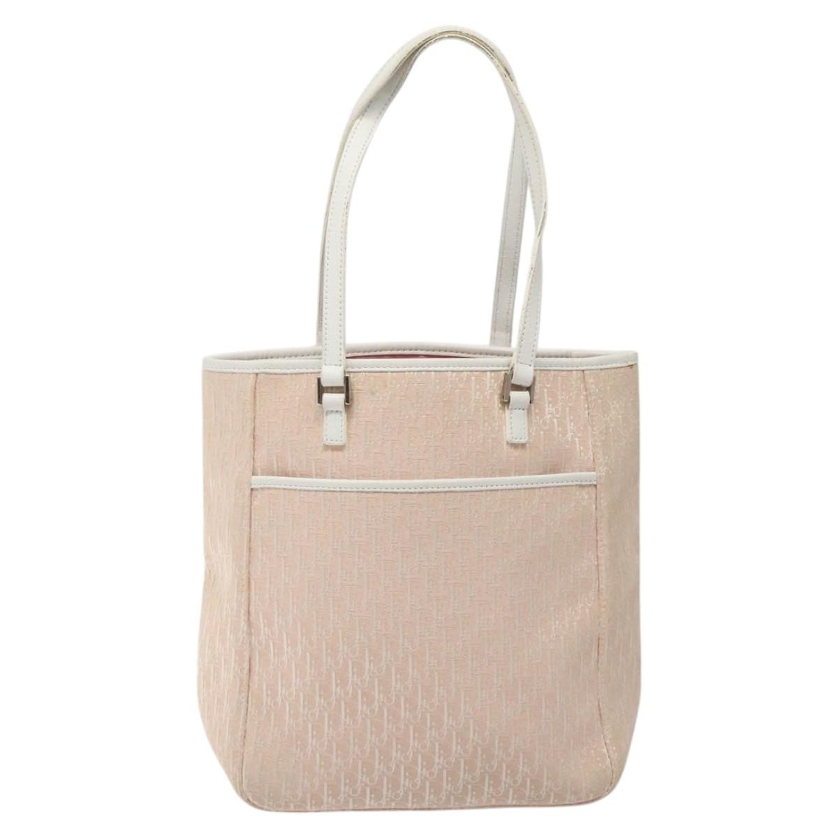 Dior Trotter Pink Canvas Tote Bag Authentic Luxury Handbag