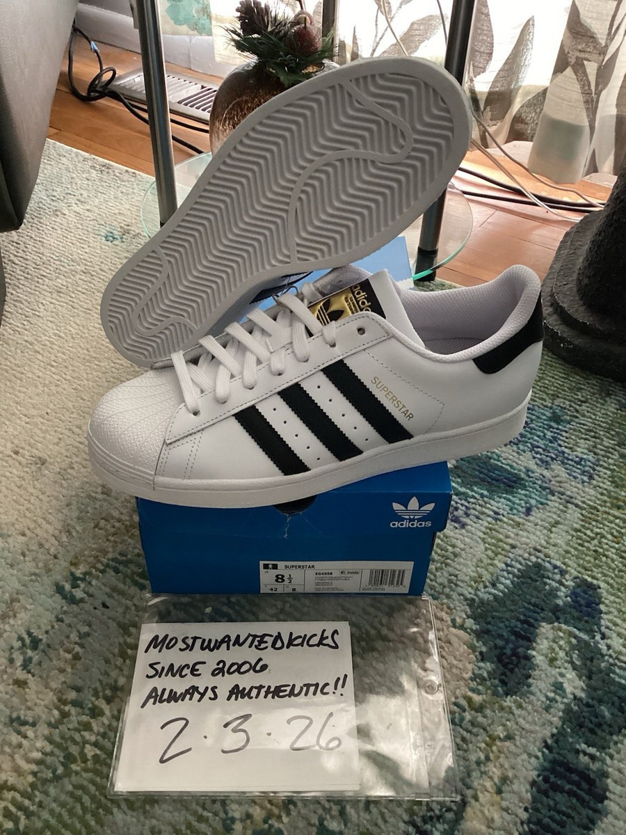 Size 8.5 - adidas Superstar Footwear White Black for sale online | eBay