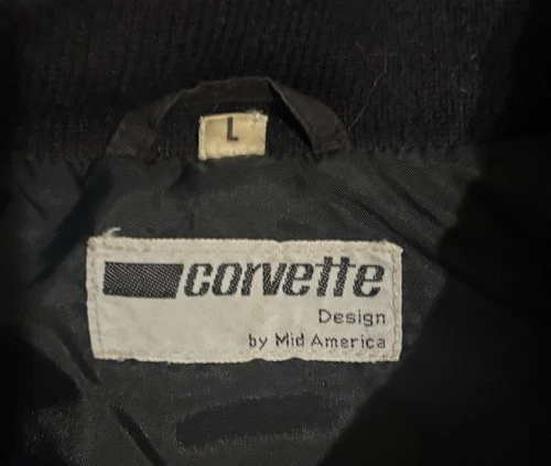 Corvette Design Men’s Black Bomber Jacket Full Zip Embroidered Logo Pockets L image 4