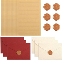 Briefpapier Mit Umschlag Edel, 20STK Vintage Briefpapier Mit Linien & 6 UmschläG