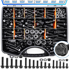 400Pcs Metric Flange Bolt Assortment, Nuts and Bolts Assortment Kit, 10.9 Grade