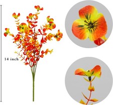 Artificial Flowers Fake Pansy and Eucalyptus Plants 10 Bundles Faux Silk Outd...