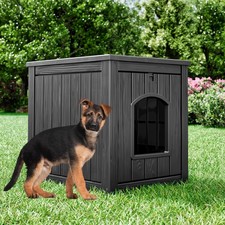 Dog House for Indoor and Outdoor  Weatherproof PP Plastic Dog Shelter, Waterp...