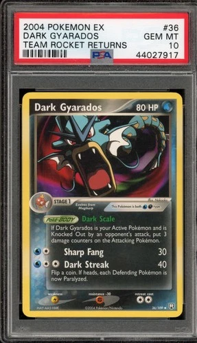 Pokemon Dark Gyarados EX Team rocket Returns #36 PSA 10 Gem Mint