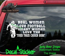 Women Love Football Custom Favorite NFL Team Logo Car Window Decal Sticker