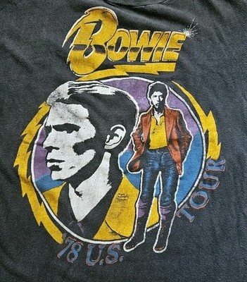 Vintage 70s David Bowie 1978 US Concert Tour T Shirt 2-Sided