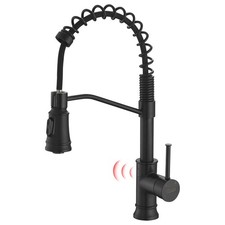 GIMILI Matte Black Touchless Kitchen Sink Faucet with Pull Down Sprayer, Moti...
