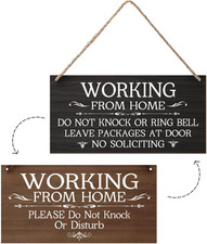 Funny Working from Home Sign for Front Door No Soliciting Signs for Home 12  X6  