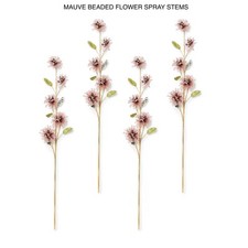 Mackenzie Mauve Beaded Flower Spray Stems Childs Set Of 4 Stems New