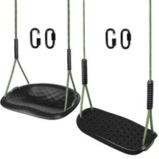 Black Heavy Duty Anti-Slip Swing Seat, Adjustable Ropes for Outdoor Toddler Fun