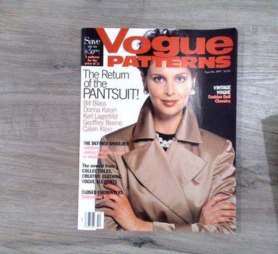 Vogue Patterns Sep/Oct 1997 Magazine Pantsuit Fashion Sewing Bill Blass