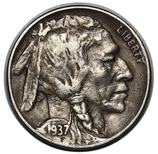 1937-D Buffalo Nickel 3-Legged Full Horn Choi...