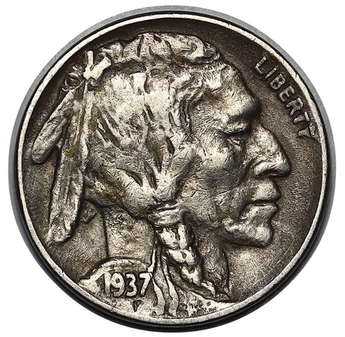 1937-D Buffalo Nickel 3-Legged Full Horn Choice XF++ Key Date Coin