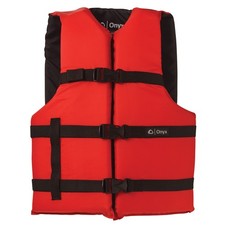 Onyx Nylon General Purpose Life Jacket - Adult Oversize - Red 103000-100-005-...