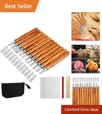 20-Piece Wood Carving Knife Set with Ergonomic Handles - Carbon Steel Precision