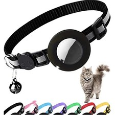 Reflective Airtag Cat Collar, Breakaway Buckle, 2 Pack Lightweight Airtag Holder