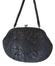 Vintage Black Beaded Purse
