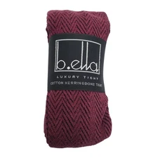 Herringbone 80% Cotton Tights Small Burgundy Wine B.ella New Pattern Cozy Warm