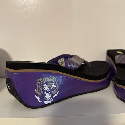 Women s VOLATILE LSU Tiger/Zebra Slide Slip-on Mule Sandals College Sports Fan