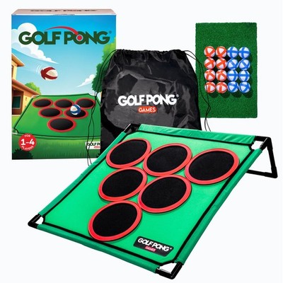 Golf Pong Game Set, Jumbo Backyard Lawn Game, Portable IndoorOutdoor Chipping...
