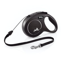 FLEXI New Classic Cord Retractable Dog Leash Medium - 26 Feet (Cord), Black 
