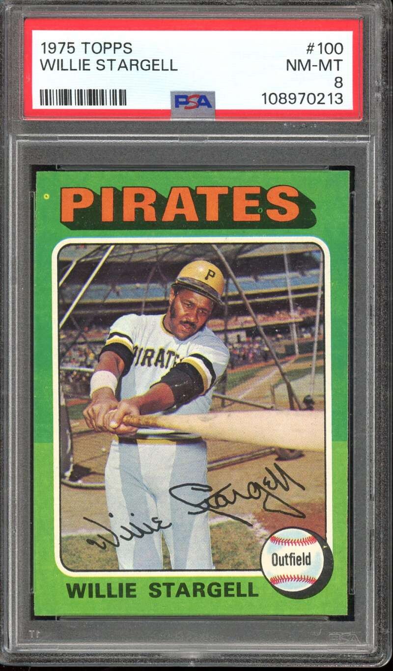 1975 Topps #100 Willie Stargell Pirates HOF PSA 8 NM-MT