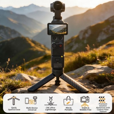 XT-XINTE Aluminum Mini Tripod QR Desktop Selfie Bracket for Phone/Camera/Pocket4