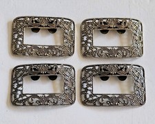 Vintage Musi Filigree Silver Tone  Gold Tone Lot Shoe Clips