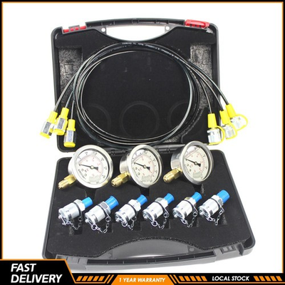 #ad 3 Gauges Hydraulic Pressure Test Kit For Excavator 10000PSI 600BAR 60MPa $51.69