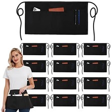 DUSKCOVE 12 Pack Server Aprons with 3 Pockets - Waitress Half Aprons for Wome...