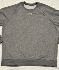 Under Armor Men s 2XL UA Rival Fleece Crew Neck Pullover Gray Sweater NWOT Comfy