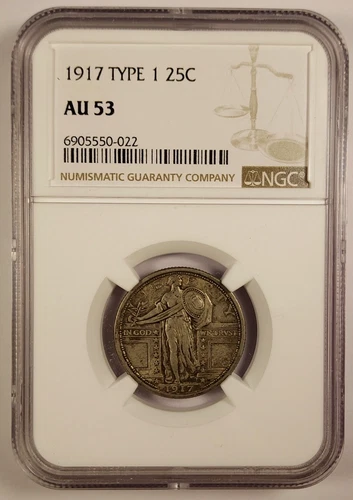 1917  Standing Liberty Silver Quarter Type 1 AU53 NGC