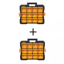 12 Compartment Small Parts Organizer Flip Bin 2 Pack