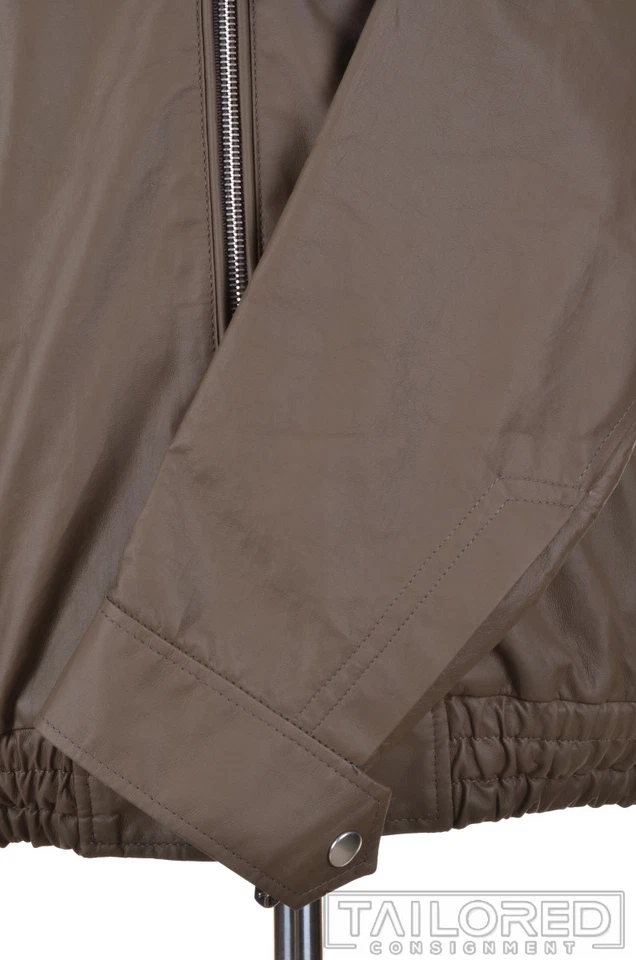 NWT - CESARE ATTOLINI Brown Leather Mens Bomber Jacket Coat - EU 50 / MEDIUM - Изображение 4 из 4