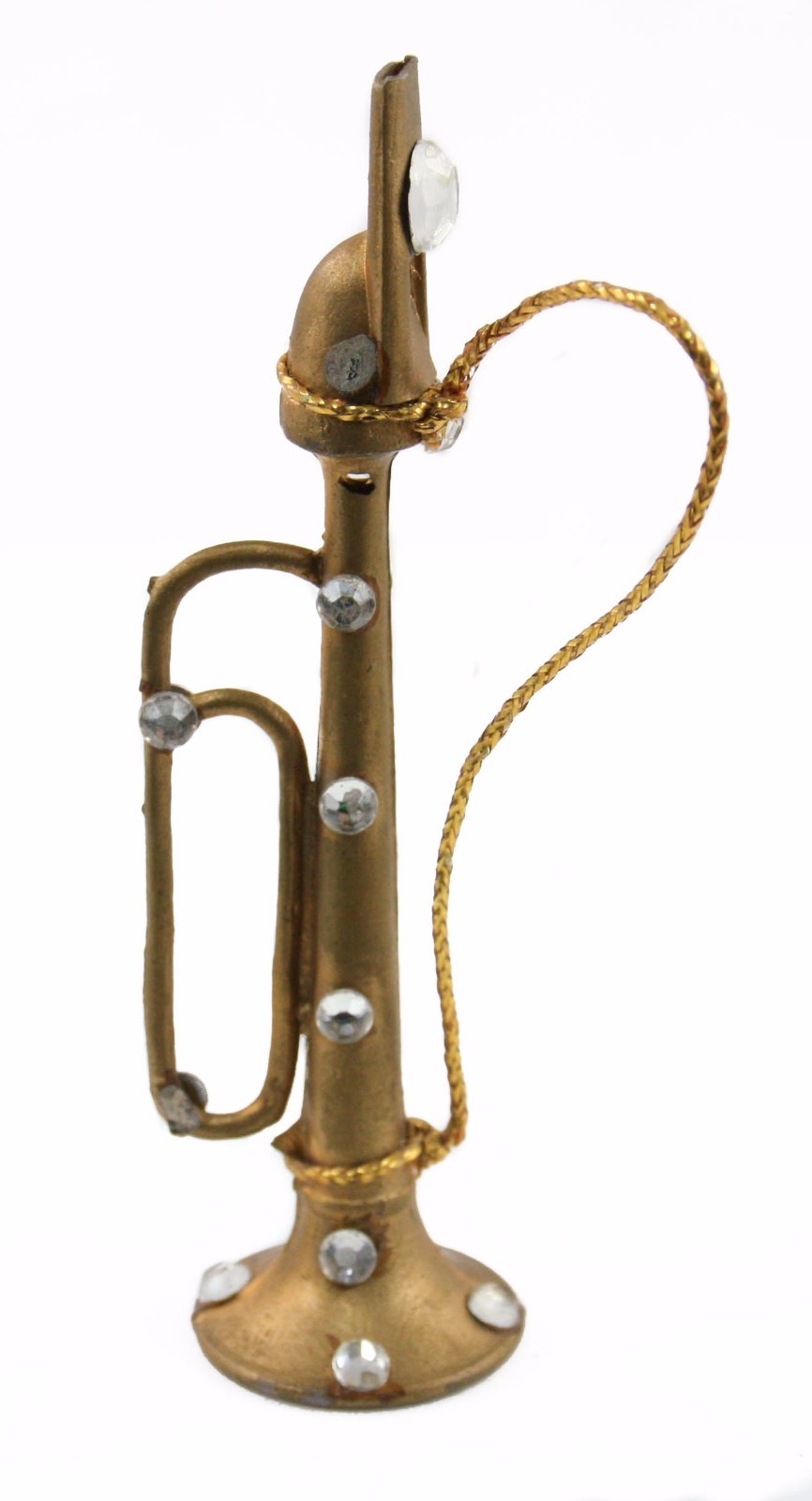 Gold Horn With Gems Christmas Ornament Holiday Decoration