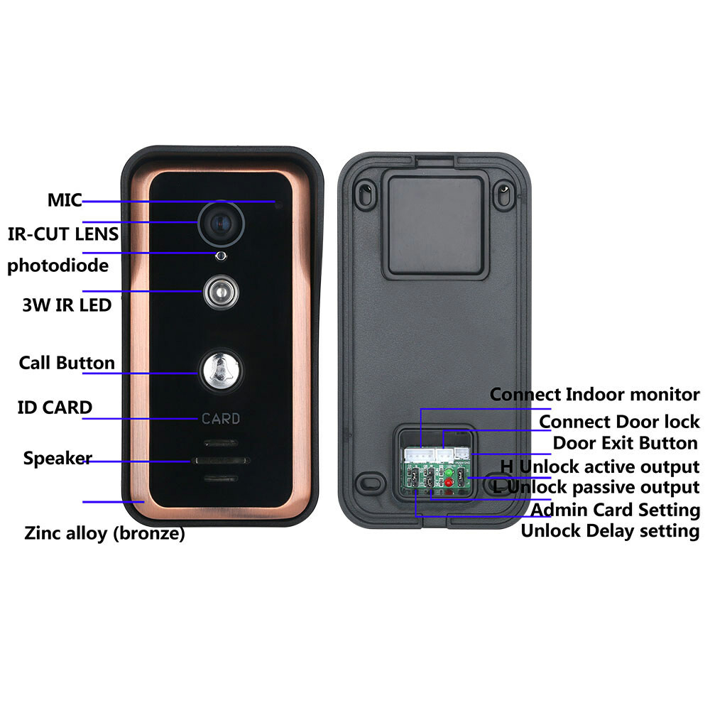 7inch Wired Video Door Phone Video Intercom Doorbell System+Electronic Door Lock — image 8