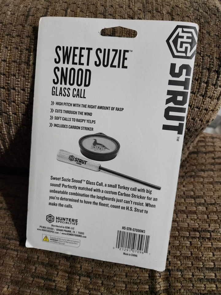 Strut Suzie Snood Turkey Call Glass Pan With Carbon Striker Hunting Specialties - Image 4 of 4
