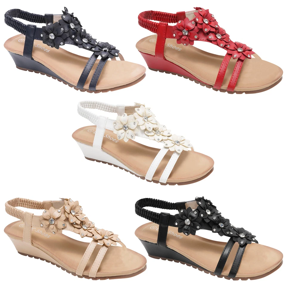 LADIES WOMENS SANDALS STRAPPY GLADIATOR MID LOW WEDGE EVENING SUMMER BEACH SHOES