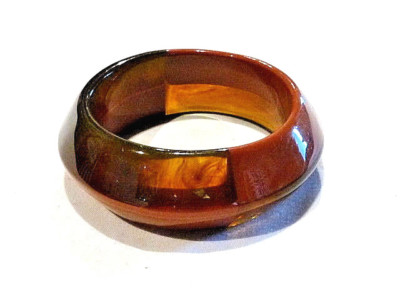 Bracelet Jonc Lucite Flammée Résine Bicolore Fille - Largeur 2,8 Cm