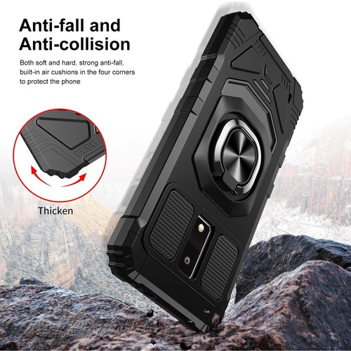 Coque téléphone bague d'armure bague de support magnétique pour BLU View 4 B135DL + verre trempé - Photo 16 sur 38
