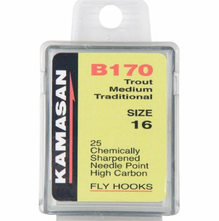 Kamasan Trout Hooks B170 Medium Fly Traditional Carbon Steel Down Eye Forged - Image 2 of 4
