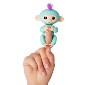 Fingerlings Zoe Interactive Pet Baby Monkey Toy Teal w/ Purple Hair WowWee