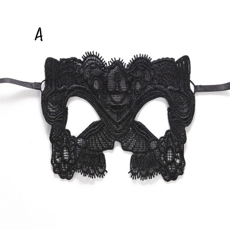 Schwarze Spitze-Gesichtsmaske Für Damen Maskerade Abschlussball Halloween- / - Bild 3 von 4