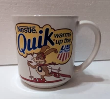 Vtg Nestle Quik Mug Warms up US Ski Team Olympic Coffee Mug Rabbit Japan EUC