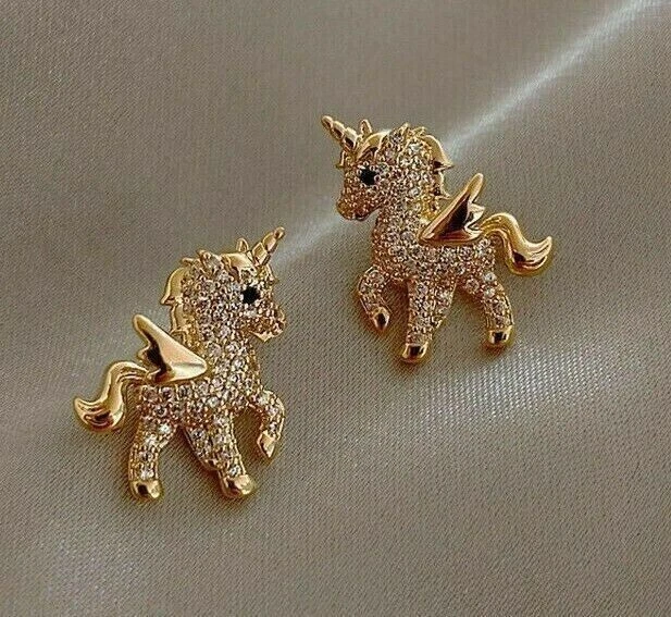 Unicorn earrings 14k clearance