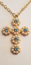 Camrose & Kross JBK Jacqueline Kennedy Gold Tone Cross Signed Vintage Jewelry